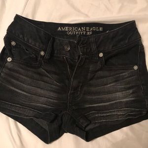 Black jean shorts